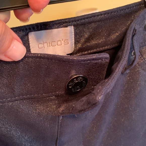 *SOLD* CHICO’S Navy Moleskin Skinny Pants Size 1 (8)(Chico’s) - Picture 6 of 6
